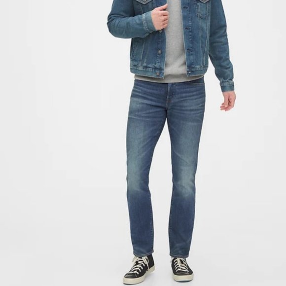 Gap Slim Bettermade Denim Jeans 29/32 Dark Wash + - Picture 3 of 9
